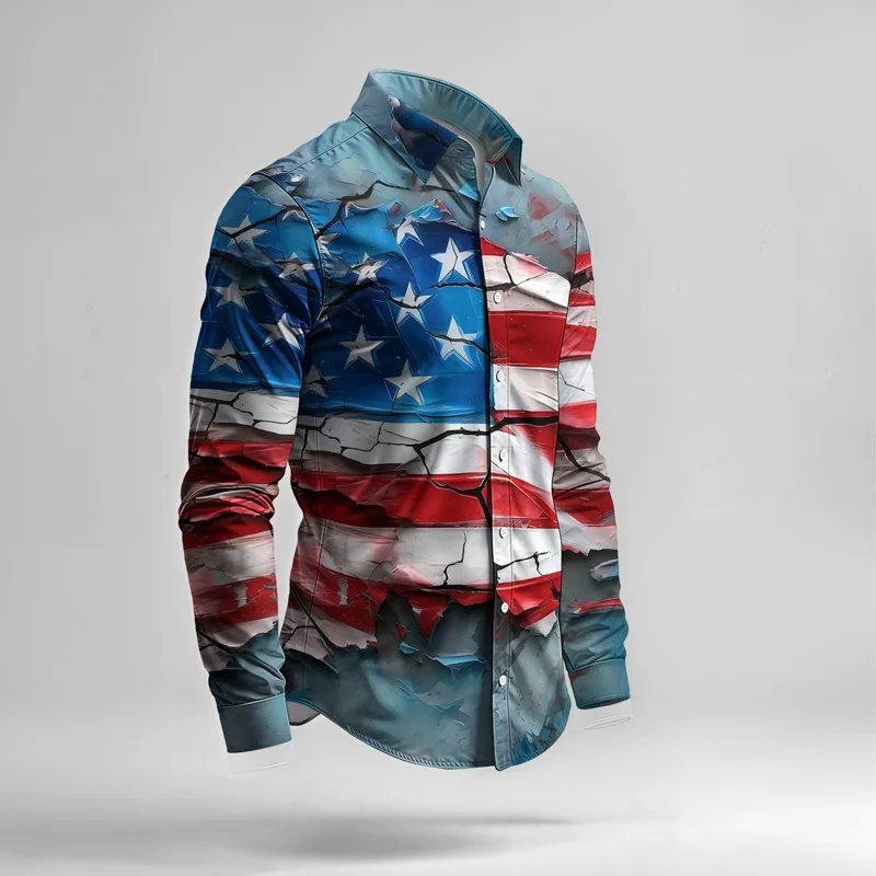 2025 Spring/Summer Men's Shirt Set Brand Printed Fashionable Simple Men's Luxury Long Sleeve Set Breathable Loose Fashion_voghion.com