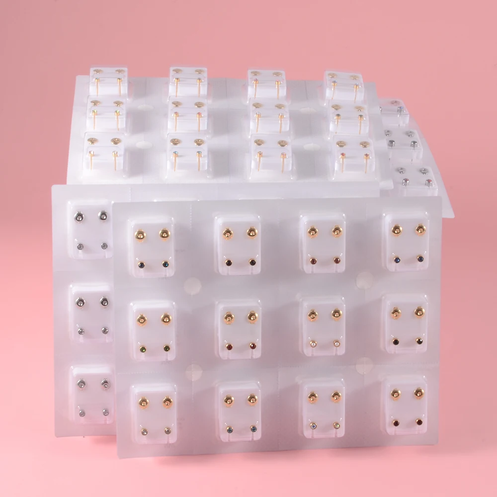 12Pairs Surgical SteelTragus Cartilage Stud 3&4mm CZ Gem Ear Piercing For Ear Piercing Gun 4