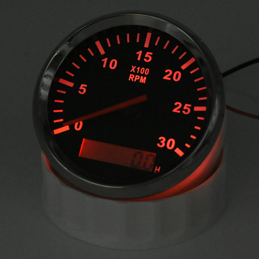 3000RPM Meter Tachometer 85MM Gasoline Diesel Engine Tacho Gauge With LCD Hourmeter for Tacho Sensor M16 M18 Marine Boat Motor