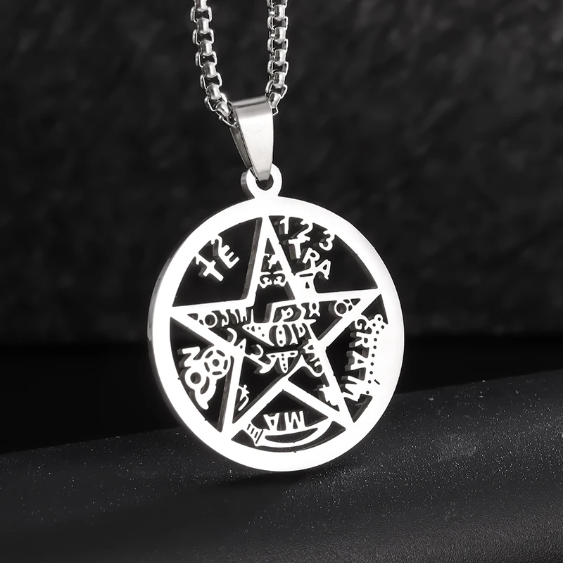 

Exquisite Stainless Steel Five-Pointed Star Pendant Necklace for Men and Women Lucky Amulet Jewelry Accessories Gift