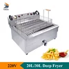 Electric 220V Deep Fryer Machine For Chips Chicken Large Capacity 20L 30L Frying Machine with Oil Drain Faucet 2