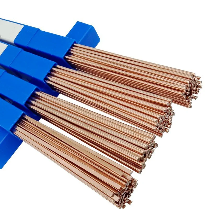 5Pcs Brass Welding Rod Phosphorus Copper Electrode Welding Wire Soldering Rod No Need Solder Powder Welding Rods 1.0/2.0mm*500mm