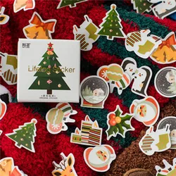Festive Christmas Santa Claus Decorative Stickers - 45PCS for DIY Scrapbooking & Album Decoration (Christmas tree)