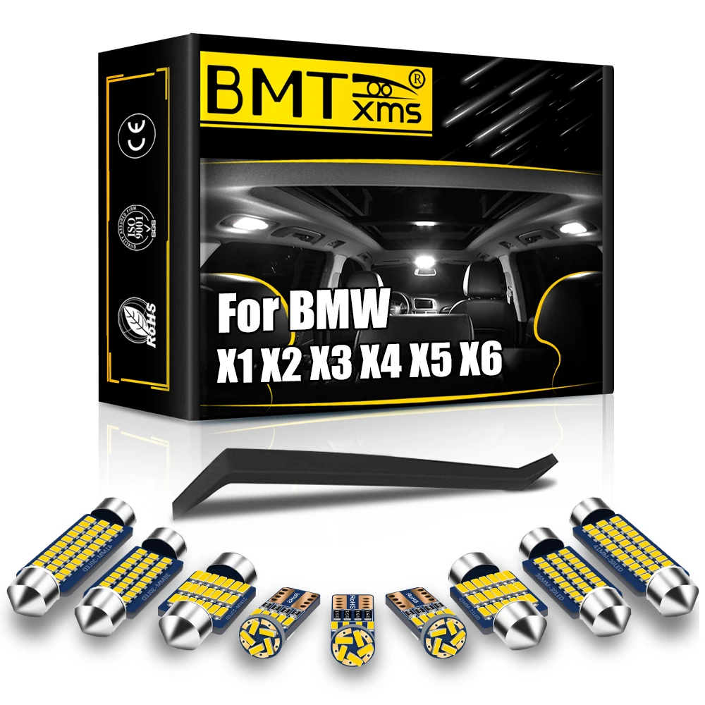 

BMTxms Interior LED Light For BMW X1 E84 F48 X2 F39 X3 E83 F25 X4 F26 X5 E53 E70 X6 E71 E72 2000-2020 Canbus Dome Trunk Lamp Kit