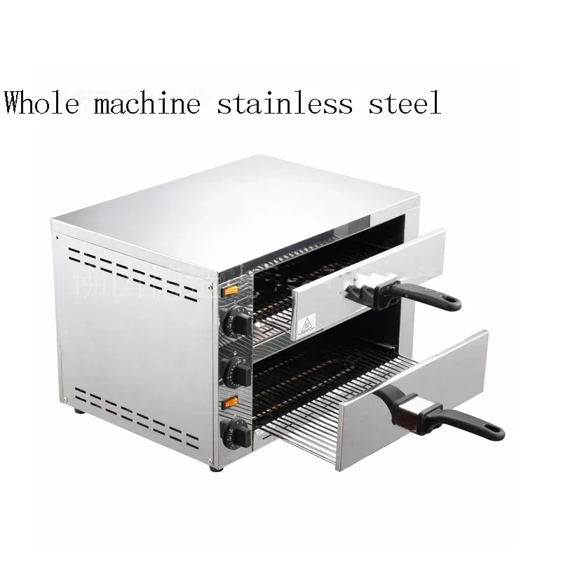 FP-03A New Electric Baking Oven Double Layer Whole Machine Stainless Steel 12 Inch Chicken Roll Bread Burger Machine 4