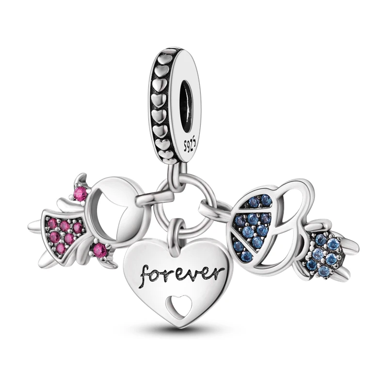 Sterling Silver Pendant Charms Key Ring Bag Holder