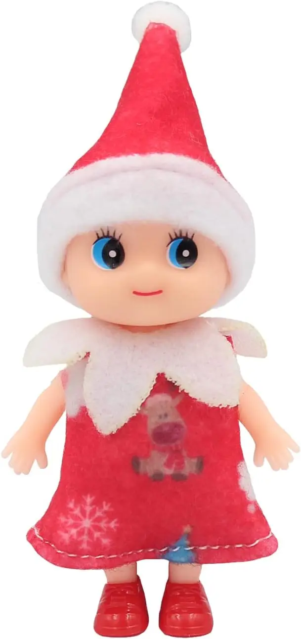 LitoMagic Christmas Baby Elf Doll In Pink Jumpsuit - Foto 3