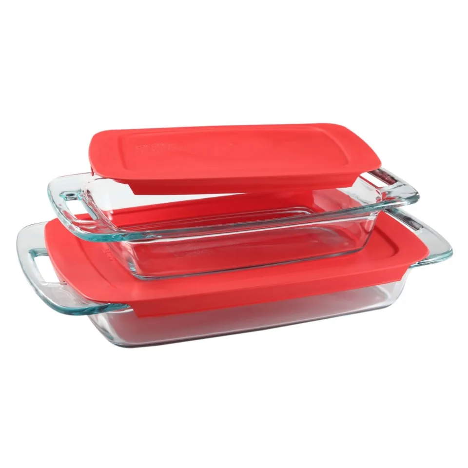 Rectangular Glass Baking Dish Set with Lids