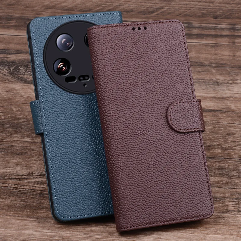 

Luxury Genuine Leather Flip Phone Case For Xiaomi Mi 14 13 12s 11 Ultra Leather Half Pack Phone Cover Phone Cases Shockproof Bag