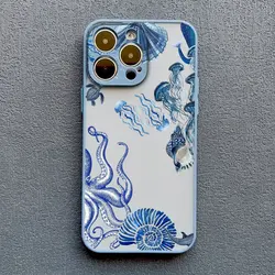 Ocean Turtle Sea Blue Phone Case - Elegant Marine Design Cover - iPhone 12 Pro (Greyblue HYSW 1)