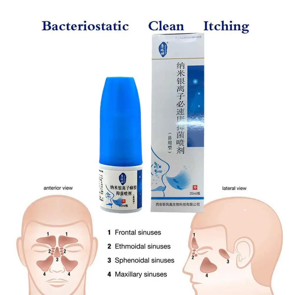 10pcs/lot Nano Silver Ion Propolis Antibacterial Spray Nasal Apparatus Cure Spray Health Rhinitis Nose Sinusitis Anti-snore Nasal Spray