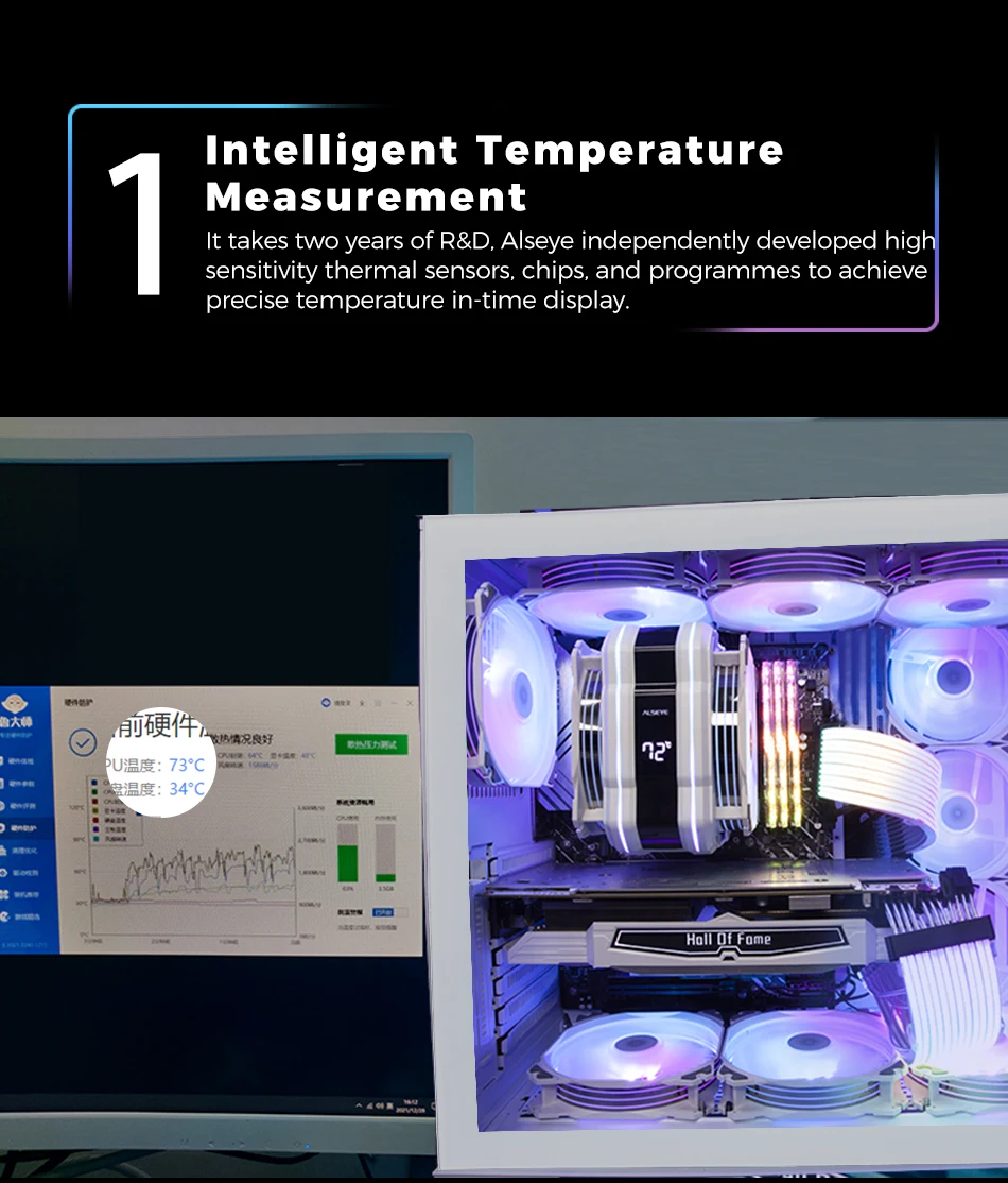 Alseye cpu cooler rgb 120mm pwm cooler