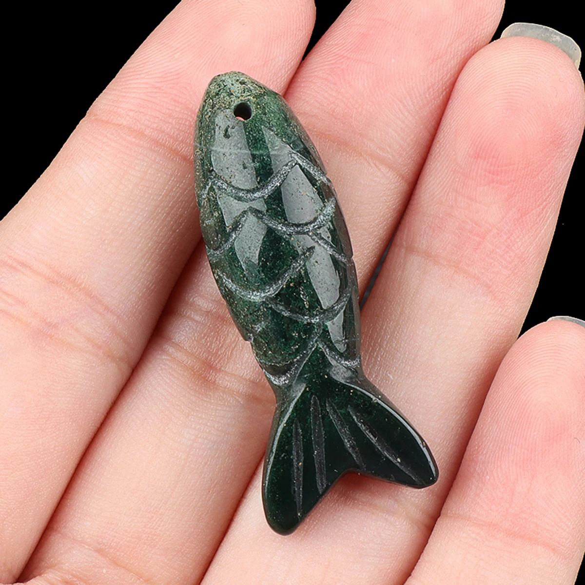 Kristallstein-Ornament, geschnitzter Fisch, natürlicher Rosenquarz, Amethyst, Therapie, Meditation, spiritueller Edelstein, Heimdekoration, 40 x 15 mm – Detail 7