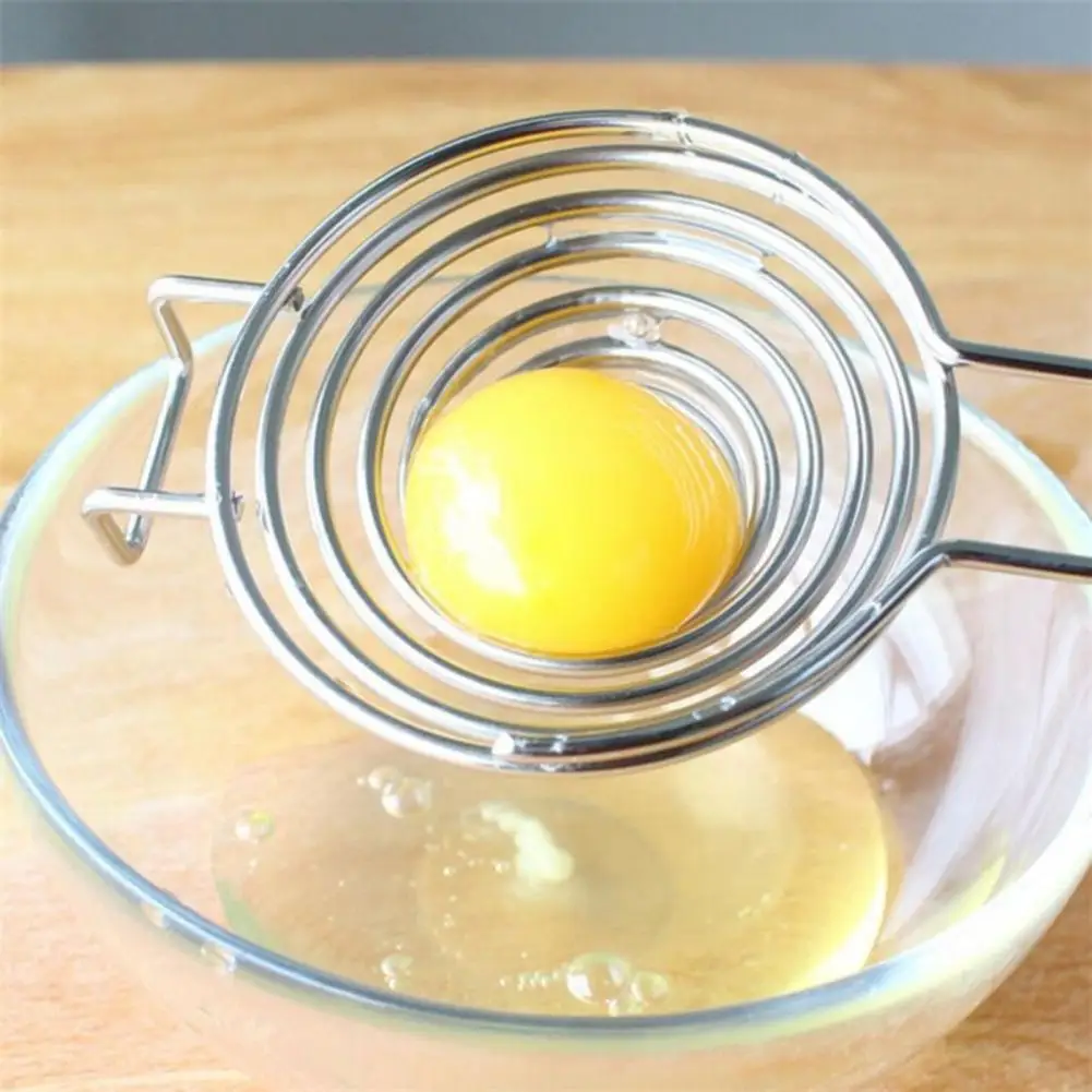 Egg Divider Long Handle Kitchen Tool Stainless Steel Circles Funnel Egg Yolk Separator Tools For Kitchen