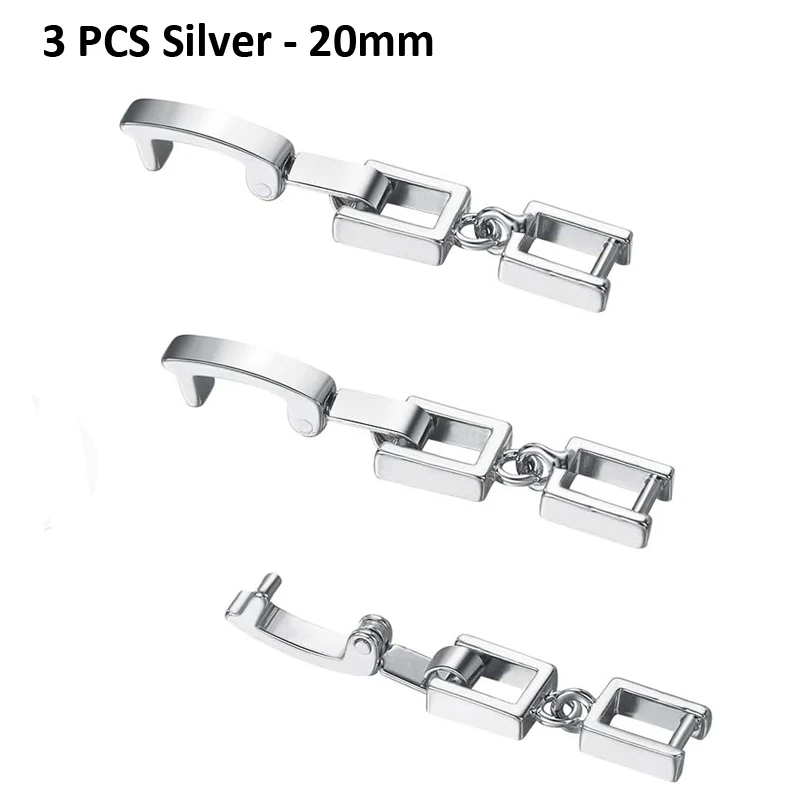Rhodium Silver or Gold Color Plated Bracelet Necklace Extenders Extension Buckle Clasp for Bracelet 3PCS Silver Plated Bracelet Silver Bracelet
