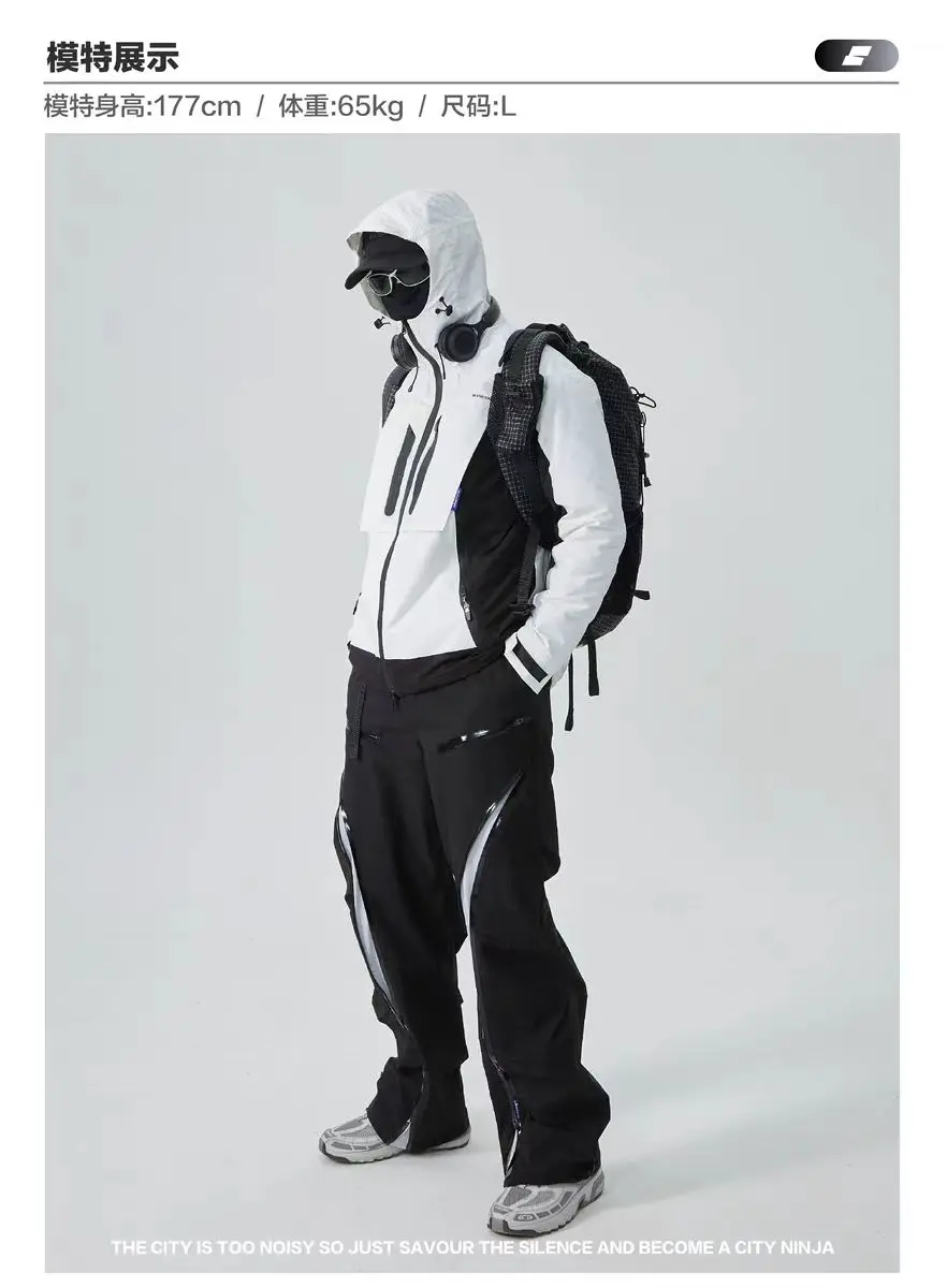 Silenstorm 24aw Outdoor straight leg soft shell pants integrated belt ykk zippers contrast color mesh techwear gorpcore