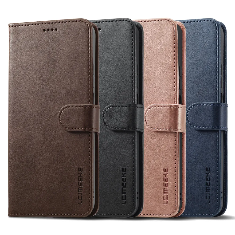 Luxury Leather Wallet Flip Case with Stand and Card Slots