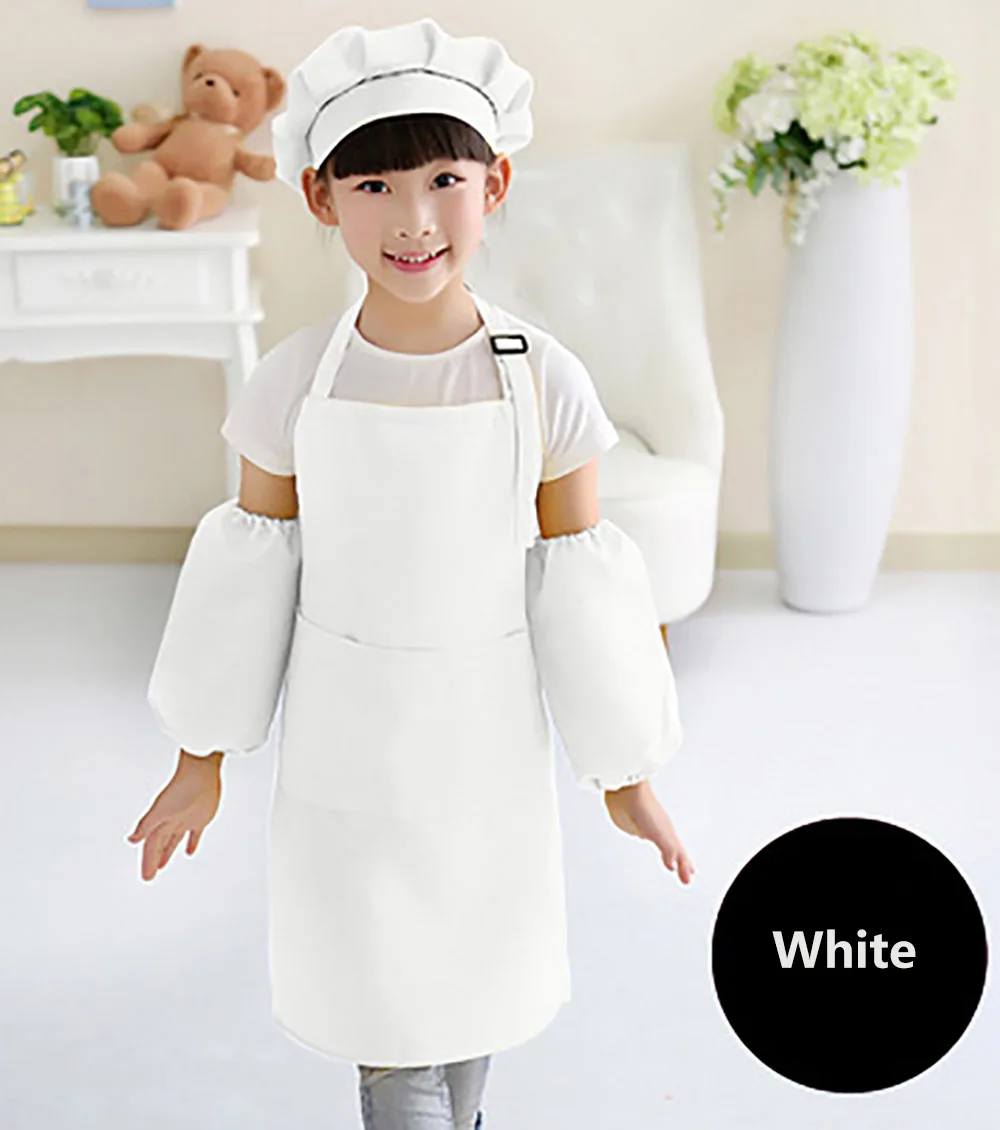 Delantales de cocina artísticos para niños, ropa de cocina con manga y  sombreros de Chef para pintar, hornear, 9 colores, 4 unidades por juego -  AliExpress