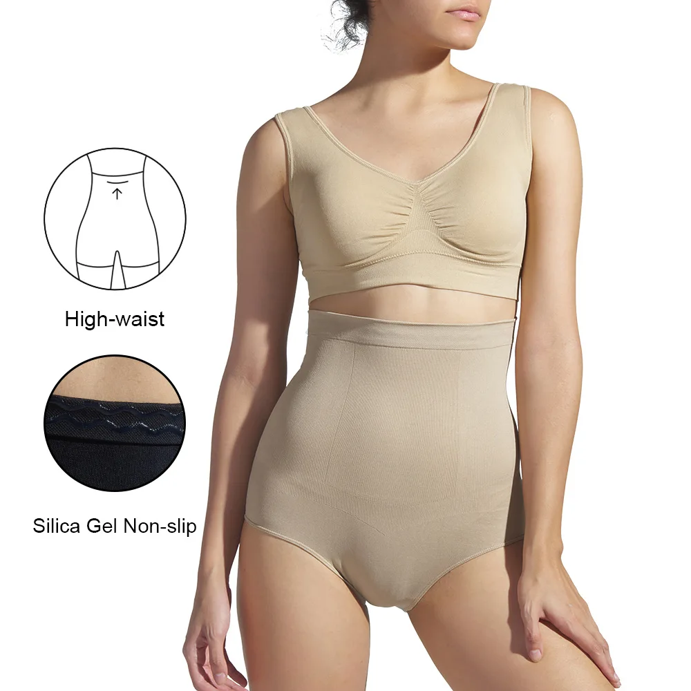 

Women's high waisted silicone gel gel shaping pants,tight fitting,buttocks lifting,postpartum abdominal tightening safety pants