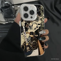 Vintage Rock Music Pattern Design Phone Case Bumper Cover - Redmi Note14 4G (Europe) (White)