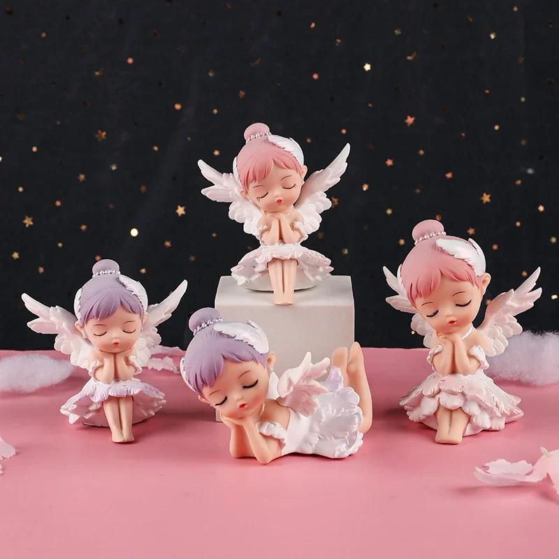 

Cartoon Girl Figurine, Ballerina Angel Statue, Cake Topper Decor Fairy Garden Ballet Girl Figurine Car Ornament, Bedroom Desktop