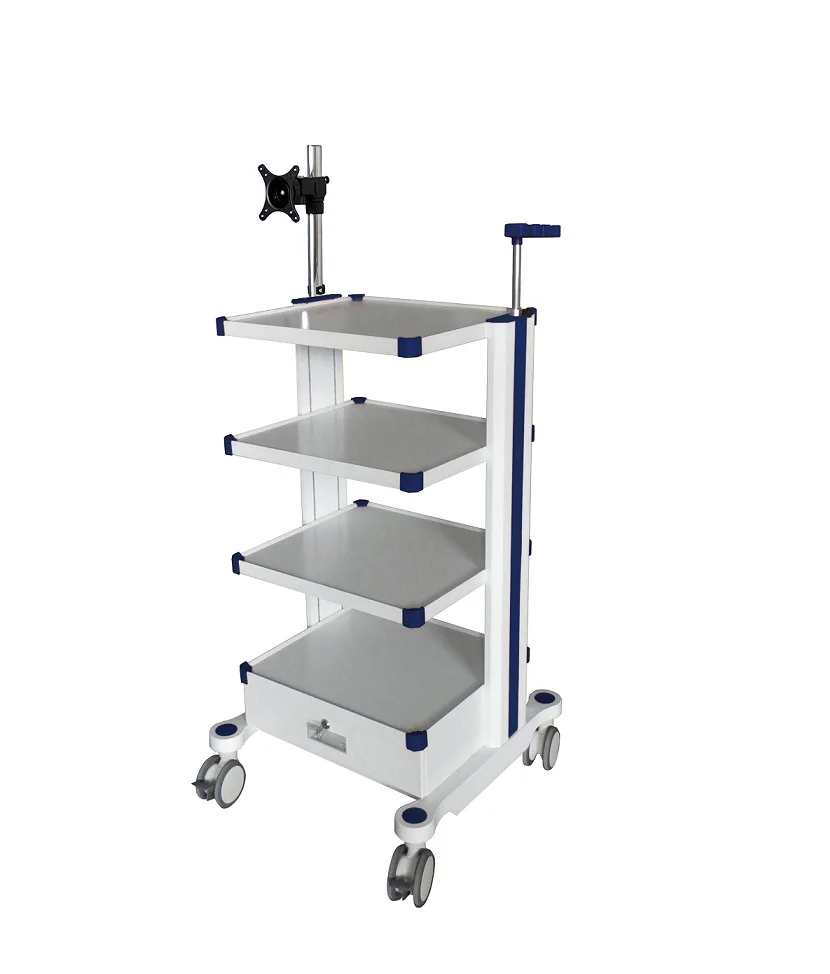 

MT MEDICAL New Style Adjustable Height Hospital Furniture Multi-function Medical Cart 5 layers Laparoscopic Endoscopy Trolley