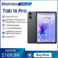 Blackview Tab 16 Pro Tablet PC 11'' FHD+ Display T616 Octa Core 24GB(8+16) RAM 256GB ROM 7700mAh 4G Tablets Android 14 1