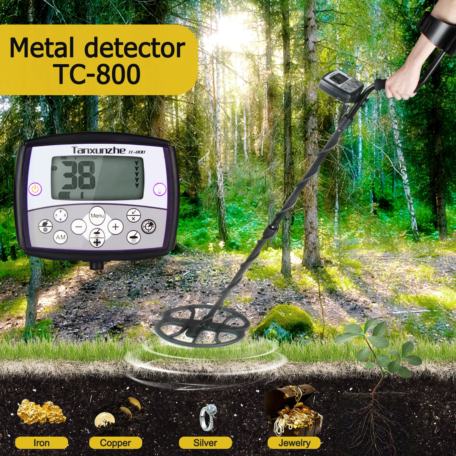 High precision Metal Detector TC 800 Using Digital VFLEX Technology Compatible With Low Medium And High
