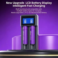 KOSHARE A402 2 Slots LCD Smart Battery Charger For 3.7V 18650 Lithium Rechargeable Batteries Universal With Type-C Port Input 5