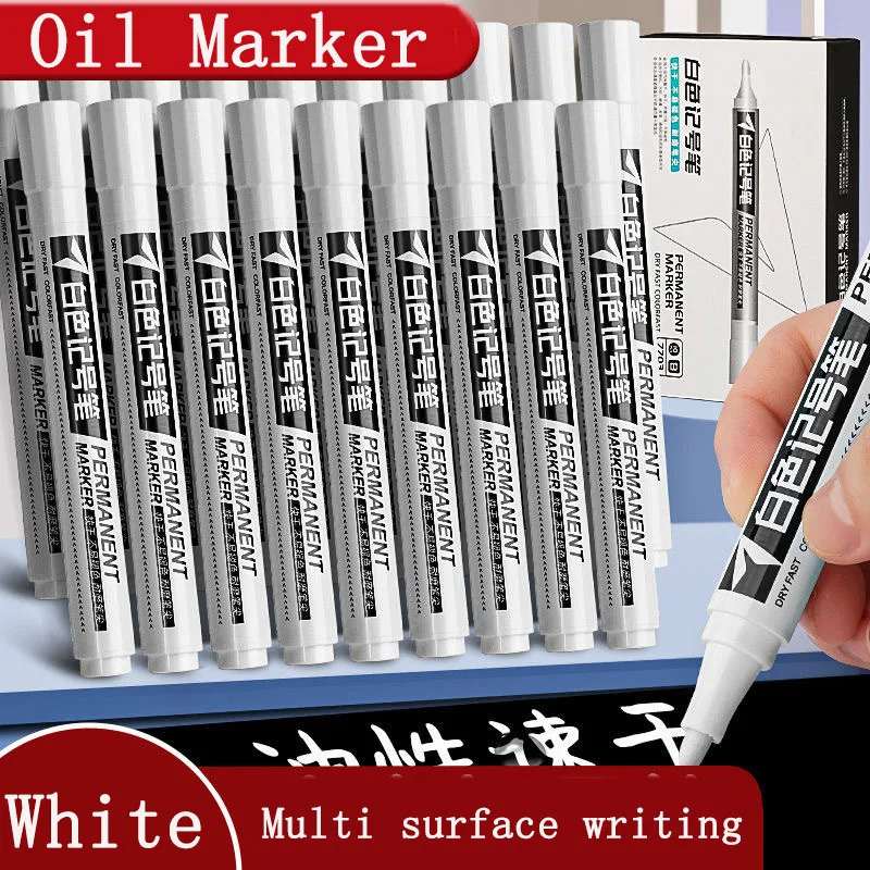 Permanent Marker Pen White Marker Pens Permanent Marker Permanent Markers Paint Marker Pen Markers Pen 6/1PCS Oil Waterproof For Graffti Shoe Signature Wood Rubber Car Tire Painting