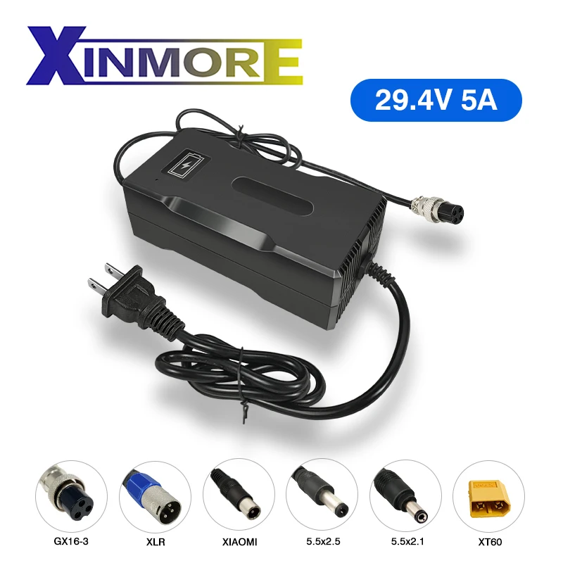

XINMORE 14.6V 8A Battery Charger for 12V Lifepo4 lithium Electric Bicycle Power Tool with Fans with Output Plug