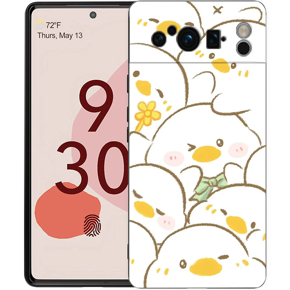 Cartoon Duck Goose Game Shockproof Black Silicone Phone Case