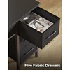 Computer Desk with Power Outlets & LED Light, 39 inch Home Office 5 Drawers, Writing Monitor Stand,Work for Office, Black 5