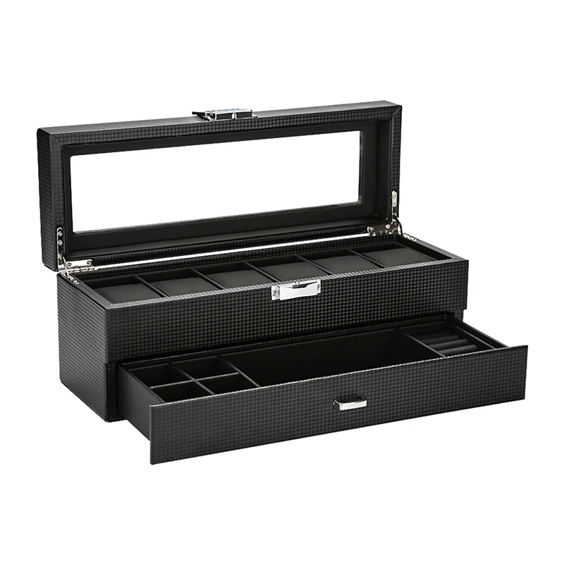 New Luxury Pu Leather 2/3/6/10/12/20/24 Grid Watch Storage Box Jewelry Display The Best Gift