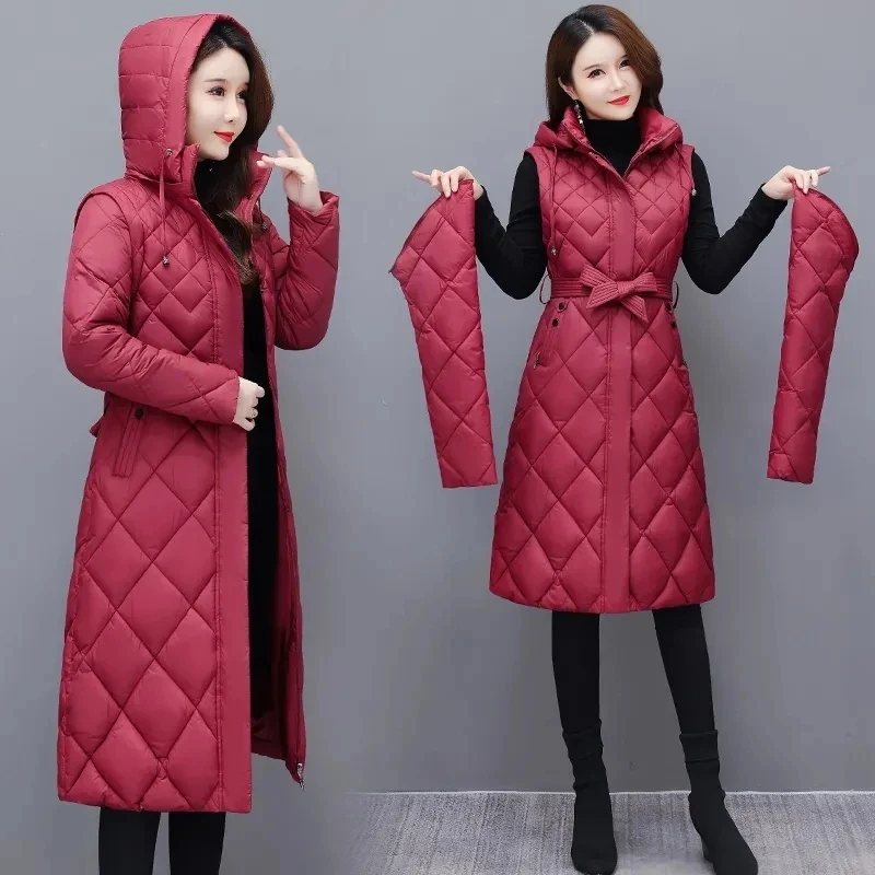 

Winter New High Grade Lightweight Down Cotton Jacket Women Clothes Mid Length Warm Jacket Basic Coat Female Parkas Outerwear
