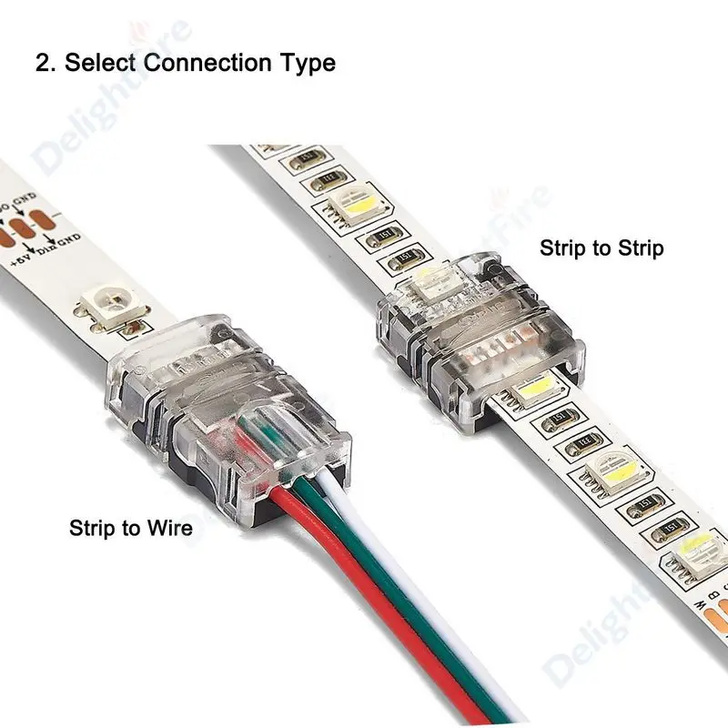 5pcs 2/3/4/5 Pin LED Strip Connector 5/8/10/12mm Connectors For Waterproof /Non-Waterproof LED Strip WS2812B RGBW RGBWW Light