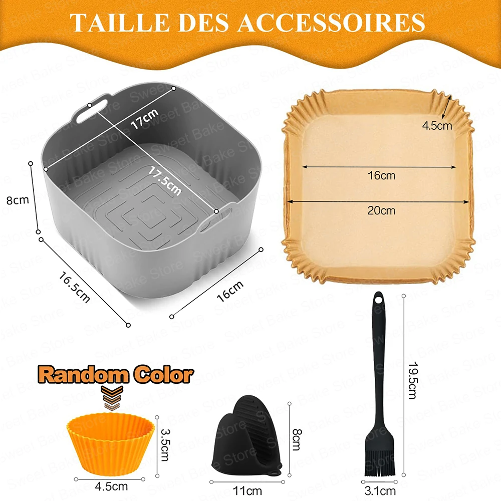 Accessoires Air Fryer pour Philips 3000 4,1L (HD9252, HD9255, HD9200), 2 Pièces 18cm Moule Silicone Air Fryer Philips, Plat Silicone Air Fryer Accessoire