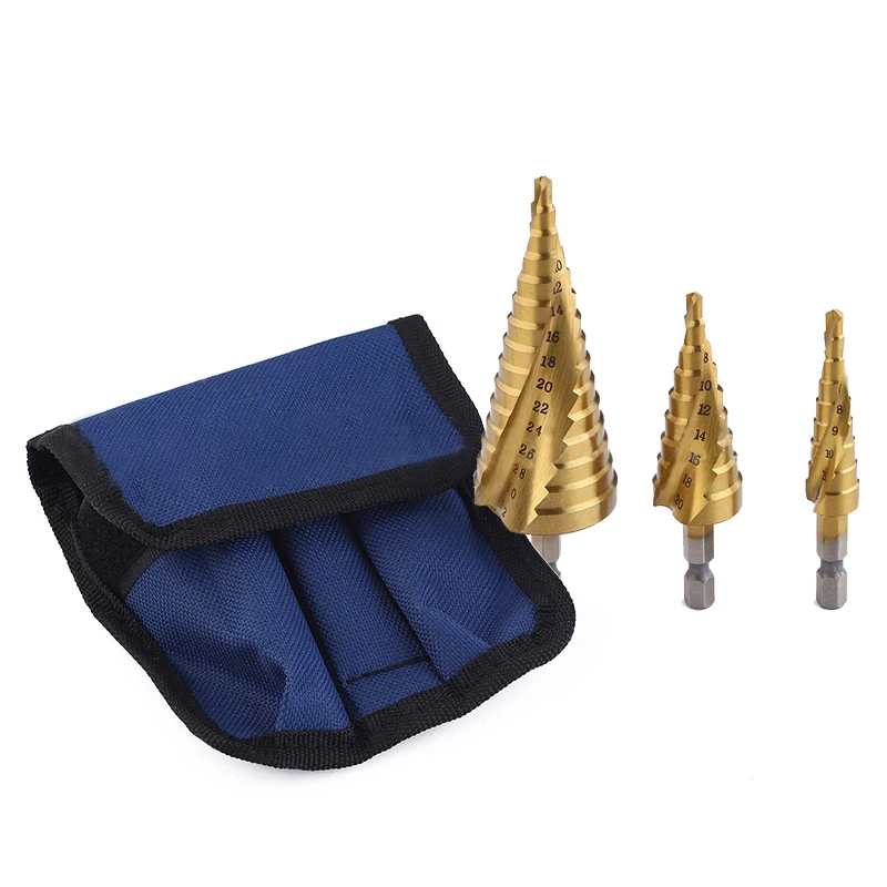 Punta Per Trapano A Gradino 4-12Mm 4-20Mm 4-32Mm Hss Punta Per Trapano A Gradino Con Scanalatura Dritta Strumento Di Perforazione Per Fori In Metallo 