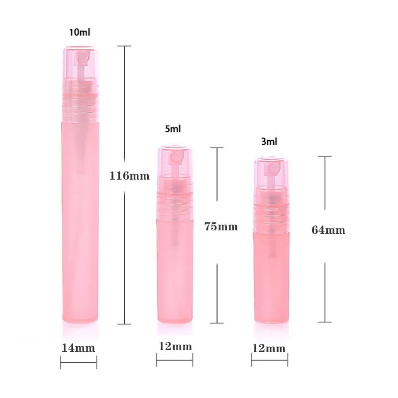 2ml/3ml/5ml/8ml/10ml Empty Portable Atomiser Spray Bottles Perfume Pen Vials Makeup Cosmetic Plastic Travel Sample Container 5pc