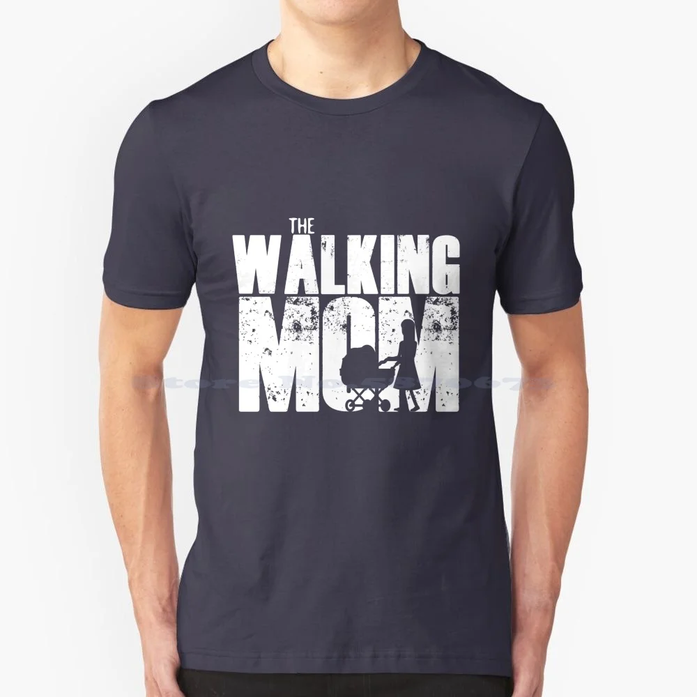 The Walking Mom T Shirt 100% Cotone Tee The Walking Dead The Walking Dad The Walking Mom Zombie Film Tv Mostra Grafica Twd