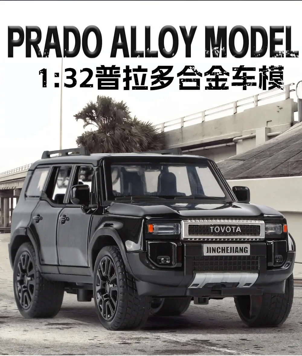 1:32 Toyota Land Cruiser Prado Suv Alloy Die Cast Toy Car Model Sound And Light Children'S Toy Collectibles