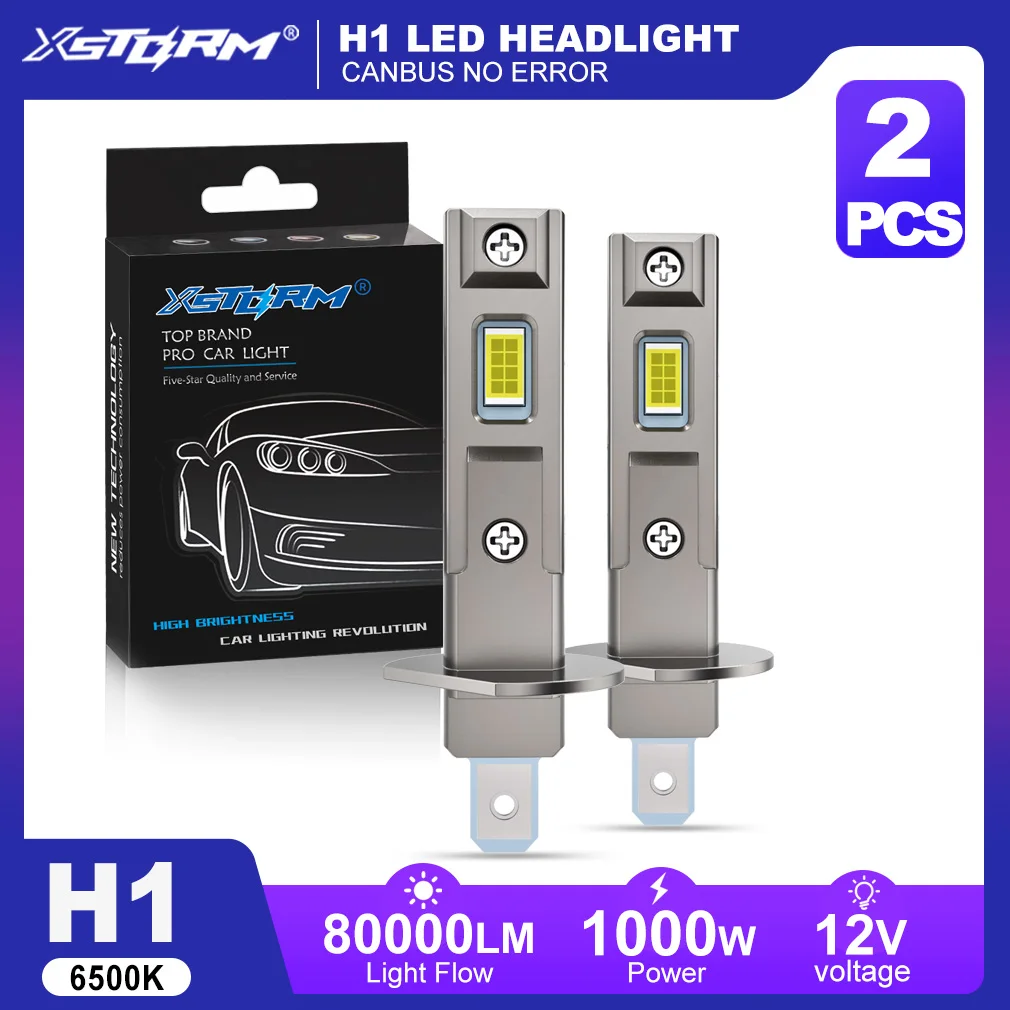 XSTORM H1 LED Headlight Bulbs Canbus High Power Auto Lights 800000LM 1000W Mini Size Focus Automobile Headlamp Fog Lamp 12V 24V
