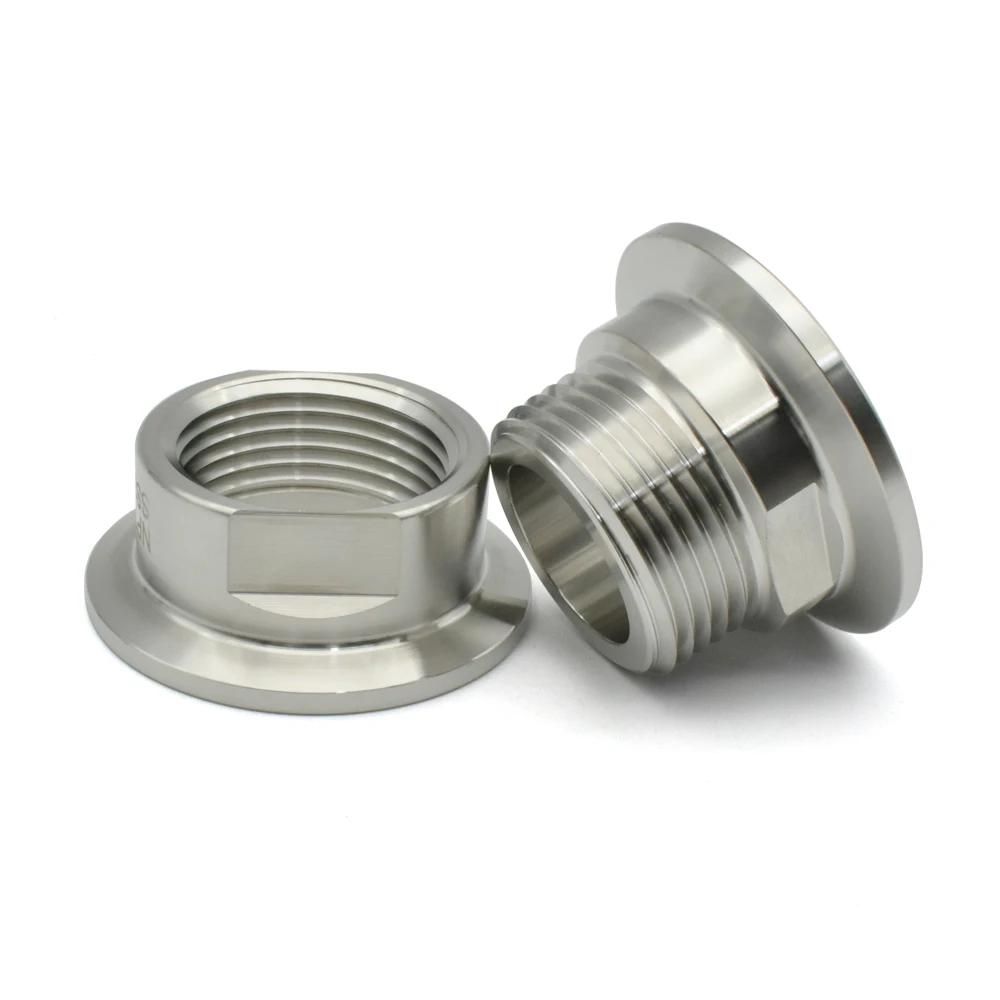 Acessórios de Grau Sanitário Rosca Npt Bsp 304 tc 25.4 50.5 64 mm Pipe Joint Self-made Adapter Aço Inoxidável