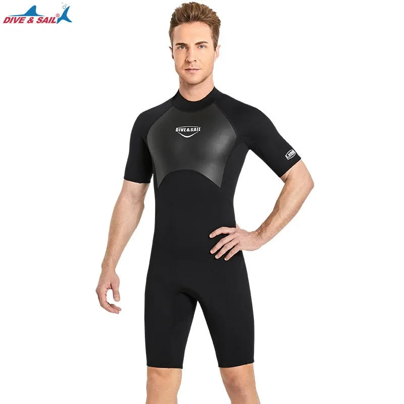 2mm Diving Suit Short Sleeve Snorkeling Swimming Surfing Suit Men Women Shorty Swimwear