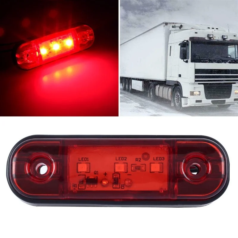 12V/24V Led-Zijmarkeringslichten Voor Aanhangwagen Vrachtwagens Caravan Zijdelingse Markeerlamp Led Vrachtwagen Amber Rood Wit 9-30V