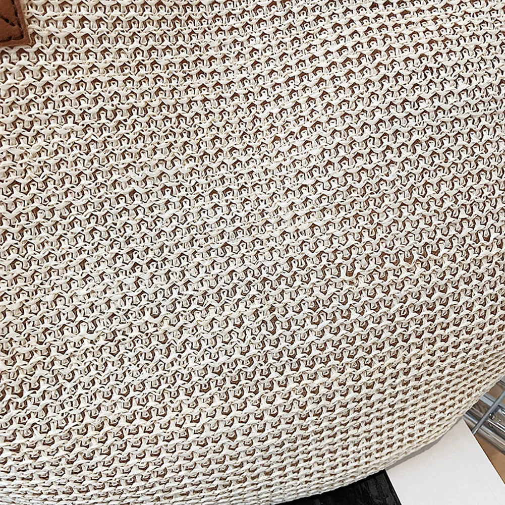 Straw Beach Women Handbag Handmade Woven Summer Vacation Casual Shoulder Bags