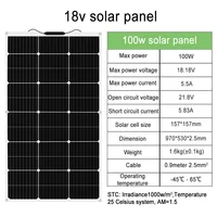DGSUNLIGHT-Panneau Solaire Portable, Cellules à Plaque, Silicium Allin MonocBN, Flexible, 100W, 200W, 12V, 18V, 800W 6