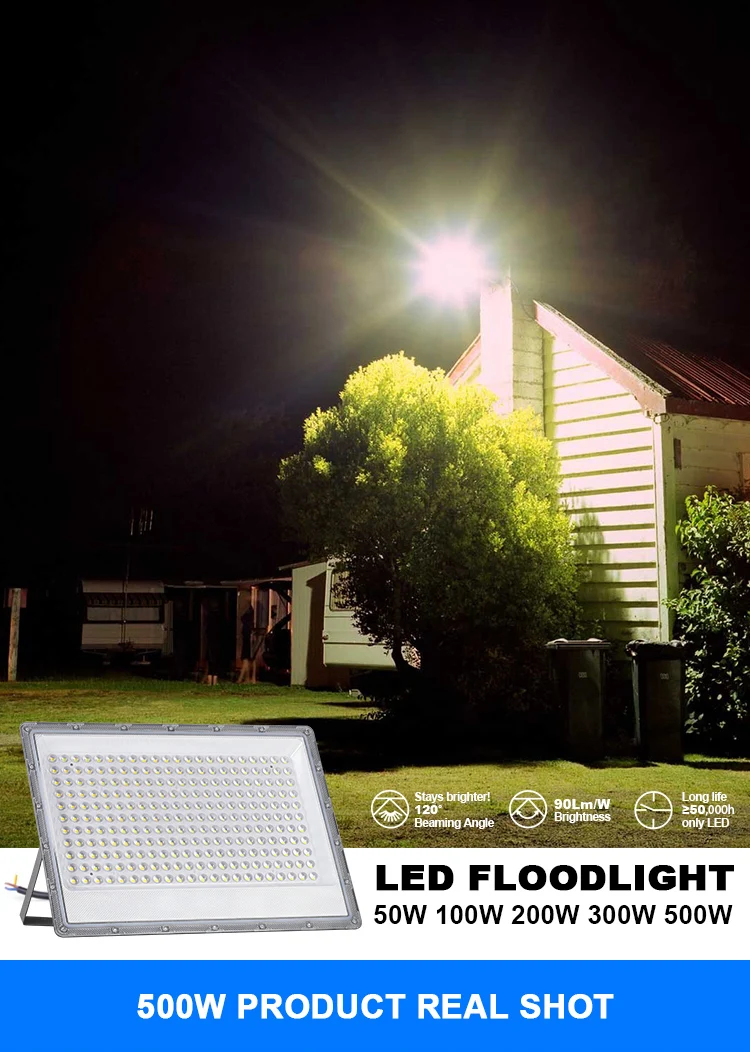 Led Flutlicht Outdoor IP66 Wasserdicht 50W 100W 200W 300W 500W 220V Reflektor LED garten Beleuchtung Straße Lampe Wand Flutlichter – Detail 1