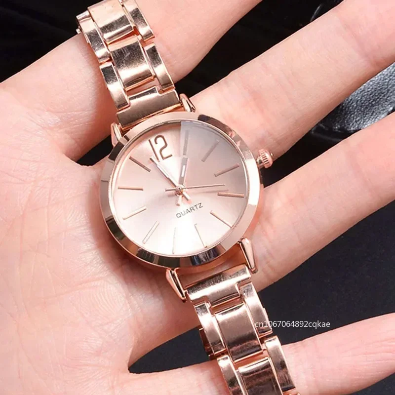 Ladies Fashion Simple Digital Alloy with Quartz Watch Bracelet 2pcs Set Luxury Women Simple Dial Ladies Watches Reloj Mujer - Image 6