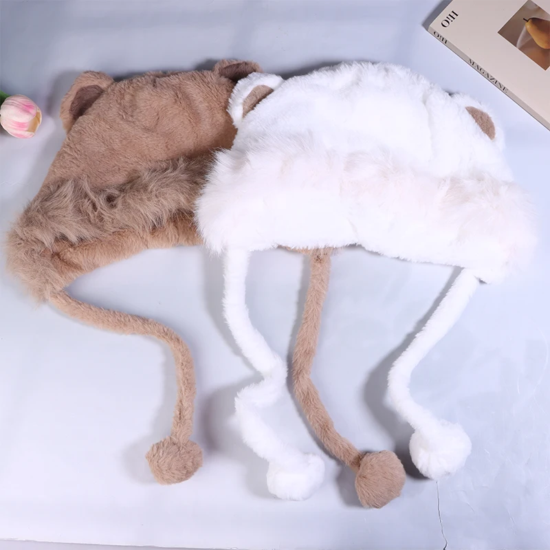 Lindo conjunto de gorro y bufanda con capucha de piel con orejas de oso